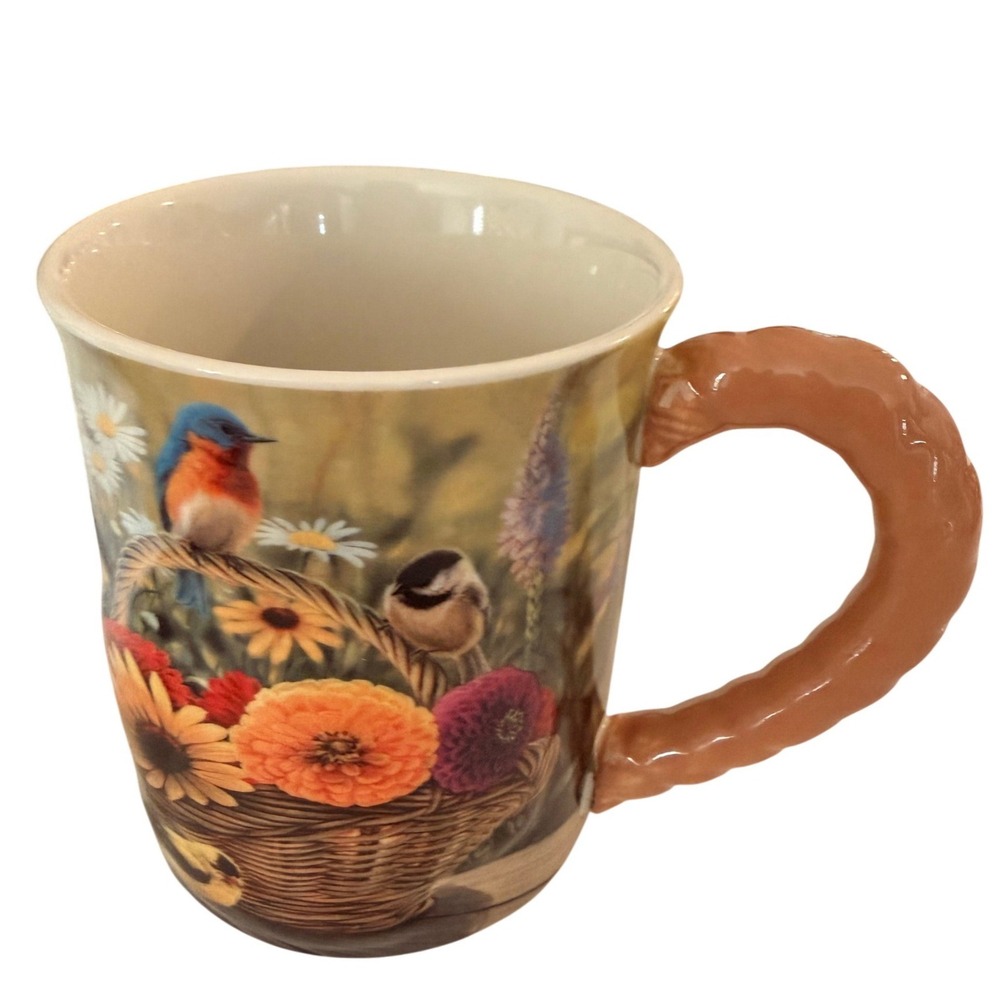 Wild Wings Summer Bouquet Sculpted Mug by Rosemary Millette cup birds Memories